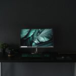 black flat screen tv turned off