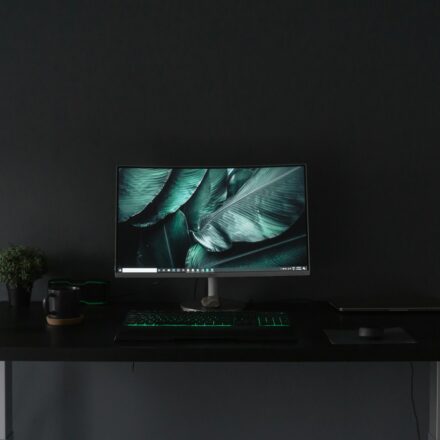 black flat screen tv turned off