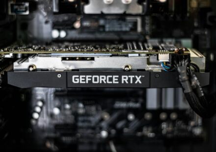 selective focus photography of GEFORCE RTX graphics card