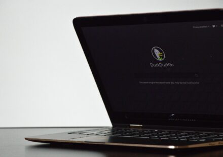 black laptop computer