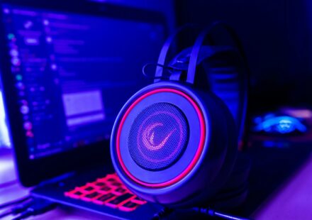 a close up of a computer with a keyboard and a mouse