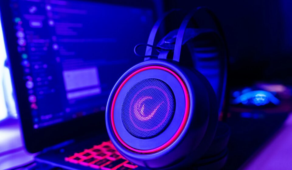 a close up of a computer with a keyboard and a mouse